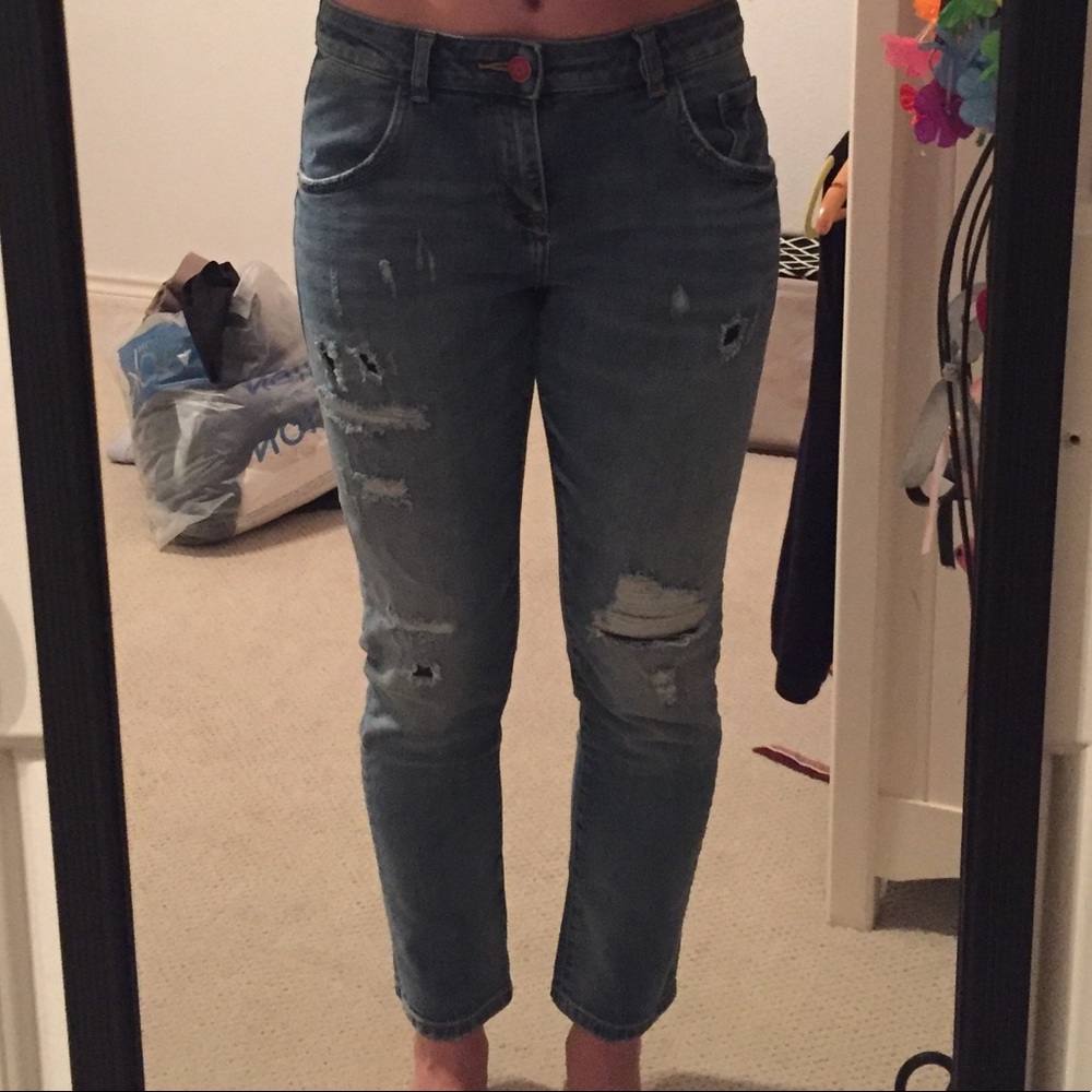 Zara Distressed Boyfriend Jeans